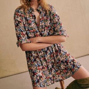 Sezane Floral Long Sleeve Dress - Multicolor: LEANA